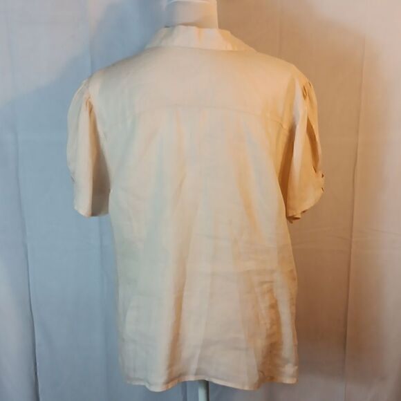 August Silk Beige Linen Top - Picture 4 of 8